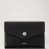 Press Stud Wallet Black High Shine Leather Gifts for Her