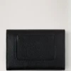 Press Stud Wallet Black Small Classic Grain Women
