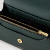 Press Stud Wallet Mulberry Green Small Classic Grain