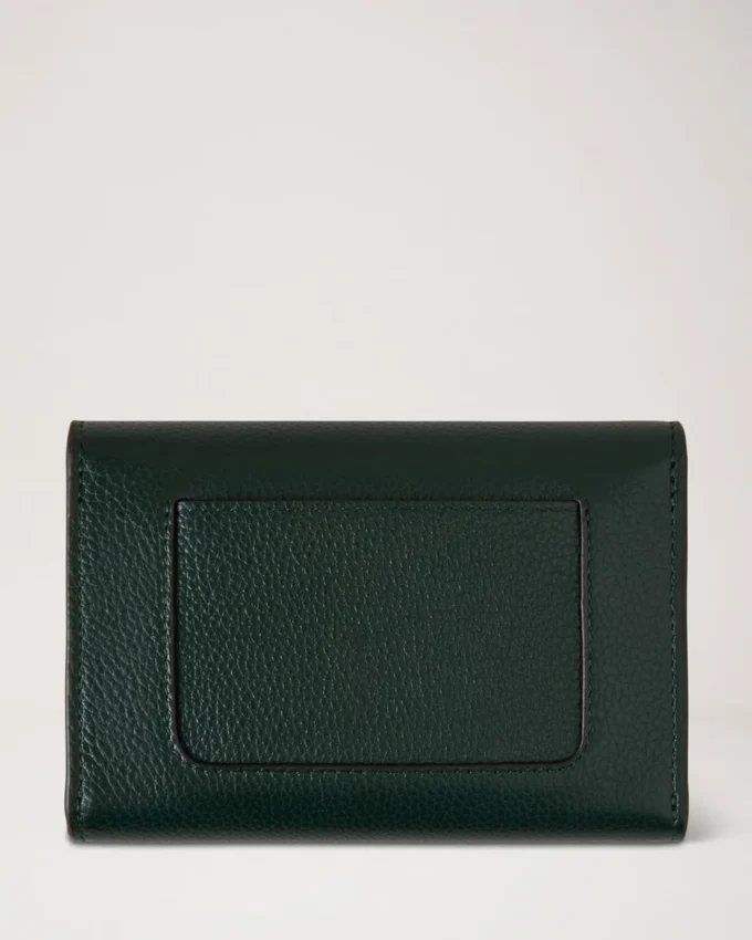 Press Stud Wallet Mulberry Green Small Classic Grain