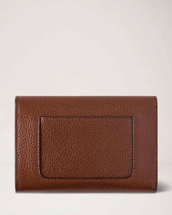 Press Stud Wallet Oak Two-Tone Small Classic Grain