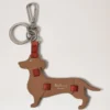 Puzzle Keyring – Sausage Dog Teak Silky Calf Women