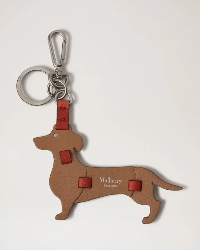 Puzzle Keyring – Sausage Dog Teak Silky Calf Women