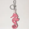 Puzzle Keyring – Seahorse Geranium Pink & Powder Rose Silky Calf
