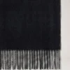 Reversible Cashmere Check Scarf Black & Eggshell Cashmere