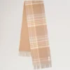 Reversible Cashmere Check Scarf Camel & Maple Cashmere