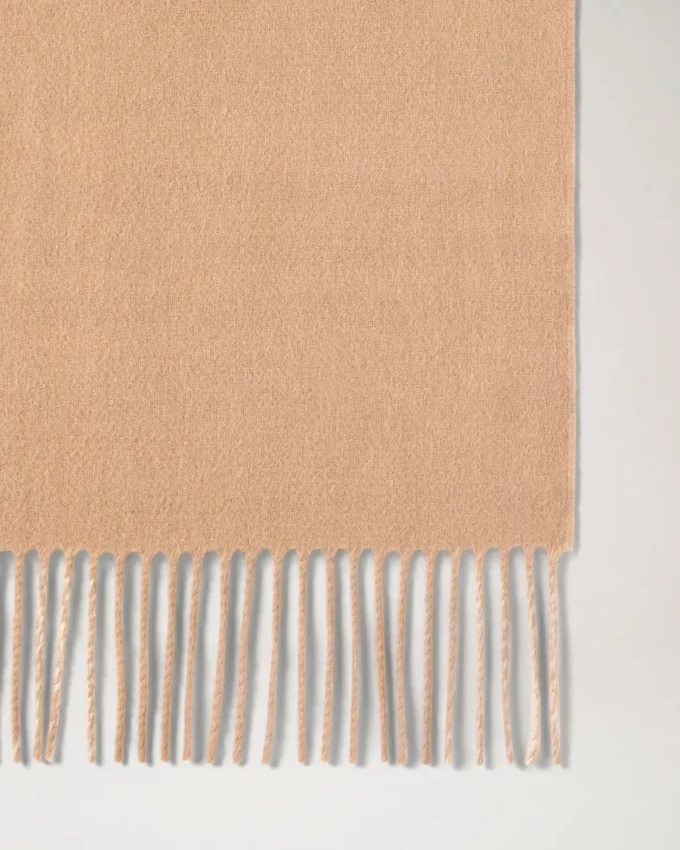 Reversible Cashmere Check Scarf Camel & Maple Cashmere