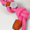 Rope Keyring Dark Pink & Coral Orange Mixed Material