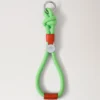 Rope Keyring Green & Coral Orange Mixed Material