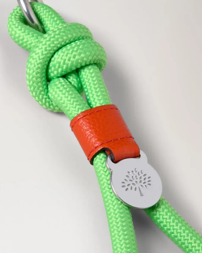 Rope Keyring Green & Coral Orange Mixed Material