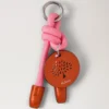 Rope Keyring Pink & Coral Orange Mixed Material