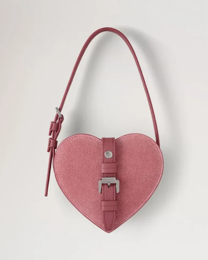 Roxanne Mini Heart Bag Pink Scrumpy Suede Roxanne