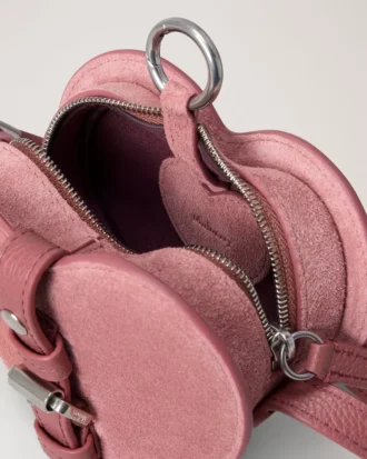 Roxanne Mini Heart Bag Pink Scrumpy Suede Roxanne