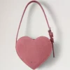 Roxanne Mini Heart Bag Pink Scrumpy Suede Roxanne