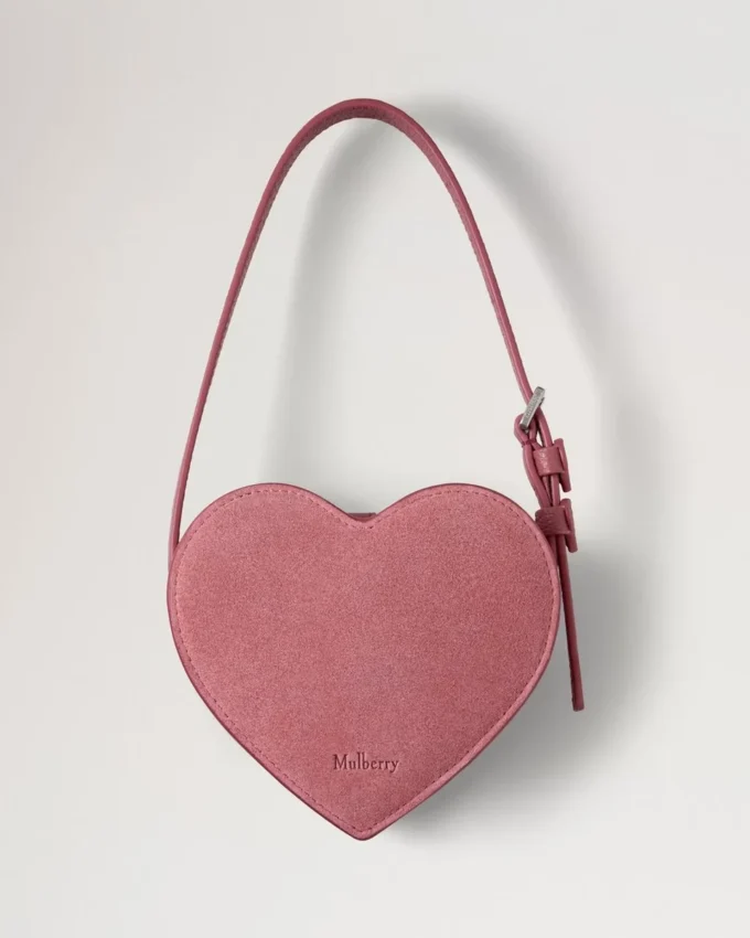 Roxanne Mini Heart Bag Pink Scrumpy Suede Roxanne
