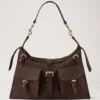 Roxanne Shoulder Bag Chocolate Suede Roxanne