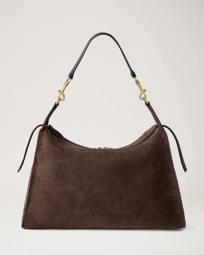 Roxanne Shoulder Bag Chocolate Suede Roxanne