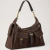 Roxanne Shoulder Bag Chocolate Suede Roxanne
