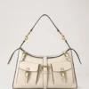 Roxanne Shoulder Bag Eggshell High Shine Leather Roxanne Shoulder Bag Eggshell High Shine Leather