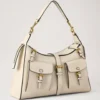Roxanne Shoulder Bag Eggshell High Shine Leather Roxanne Shoulder Bag Eggshell High Shine Leather