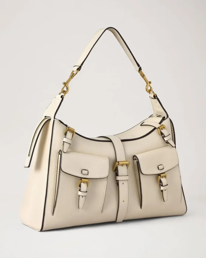 Roxanne Shoulder Bag Eggshell High Shine Leather Roxanne Shoulder Bag Eggshell High Shine Leather
