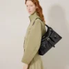 Roxanne Shoulder Bag in Black High Shine Leather Mulberry