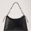 Roxanne Shoulder Bag in Black High Shine Leather Mulberry