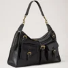 Roxanne Shoulder Bag in Black High Shine Leather Mulberry