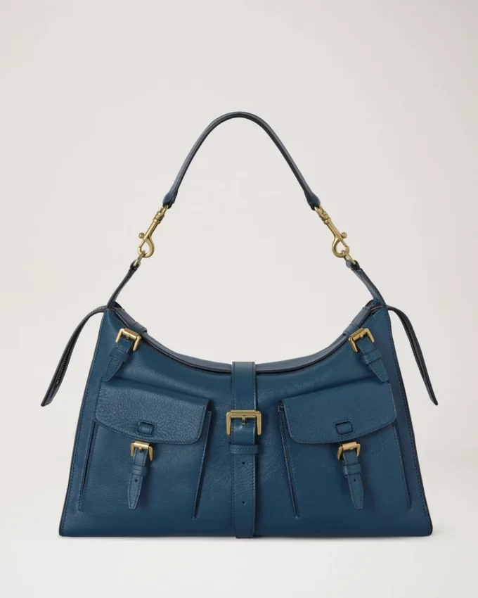 Roxanne Shoulder Bag out of the Blue High Shine Leather