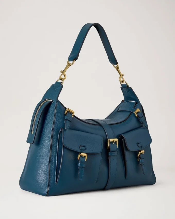 Roxanne Shoulder Bag out of the Blue High Shine Leather