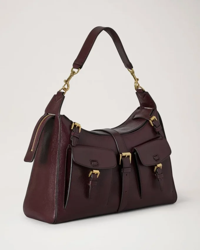 Roxanne Shoulder Bag Oxblood High Shine Leather
