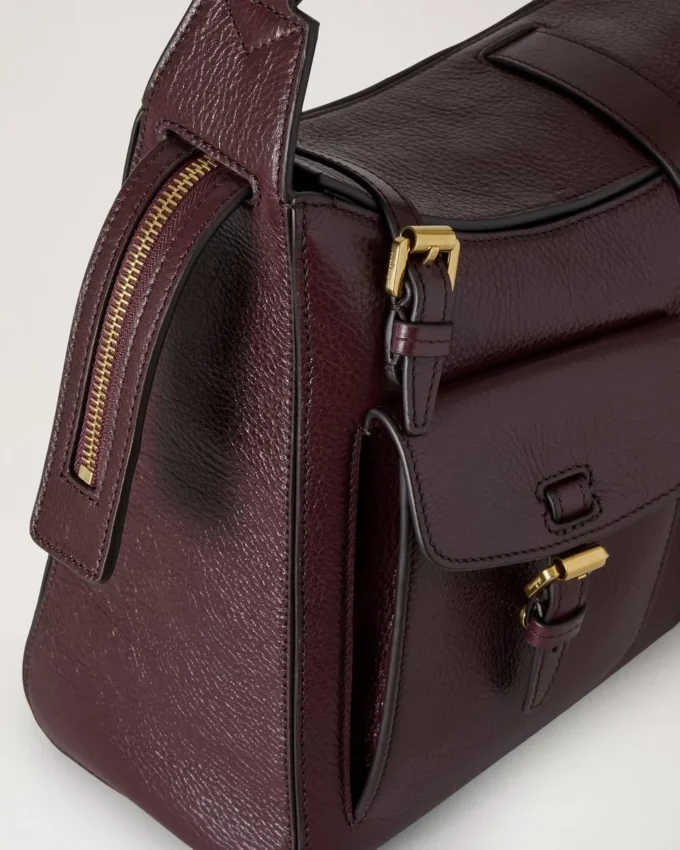 Roxanne Shoulder Bag Oxblood High Shine Leather