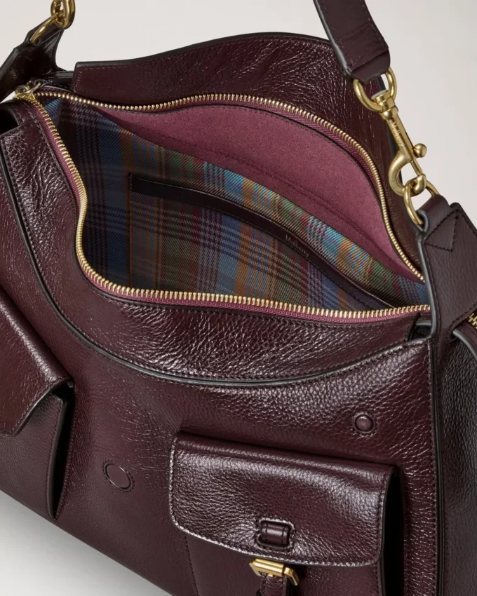 Roxanne Shoulder Bag Oxblood High Shine Leather