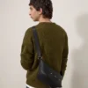 Rye Small Messenger Black Supple Calf Men