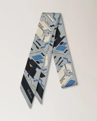 Skinny Scarf – Bayswater Workshop Light Grey Recycled Polyester