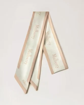 Skinny Scarf – Logo Border Maple & Chalk Recycled Polyester
