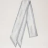 Skinny Scarf – Logo Border Pale Grey-White Recycled Polyester