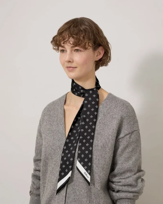 Skinny Scarf – Mulberry Tree Black Recycled Polyester