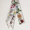 Skinny Scarf – Wild Floral Eggshell Recycled Polyester