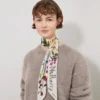 Skinny Scarf – Wild Floral Eggshell Recycled Polyester