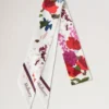 Skinny Scarf – Winter Floral Eggshell Recycled Polyester