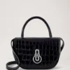 Small Amberley Top Handle Black Shiny Small Croc