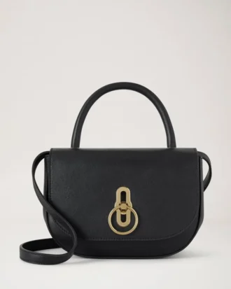 Small Amberley Top Handle Black Supple Smooth Leather