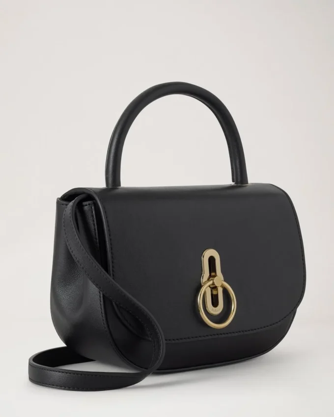 Small Amberley Top Handle Black Supple Smooth Leather