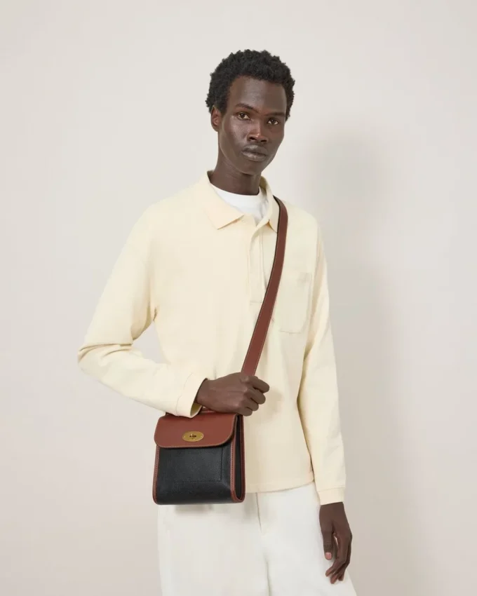 Small Antony Black & Cognac Bioveg Scotchgrain & Flat Calf