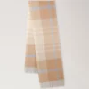 Small Check Merino Wool Scarf Camel & Poplin Blue Merino Wool