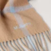 Small Check Merino Wool Scarf Camel & Poplin Blue Merino Wool