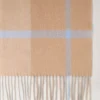 Small Check Merino Wool Scarf Camel & Poplin Blue Merino Wool