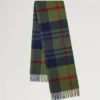 Small Check Merino Wool Scarf Fern & Dark Green Merino Wool