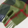 Small Check Merino Wool Scarf Fern & Dark Green Merino Wool